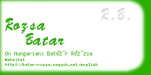 rozsa batar business card